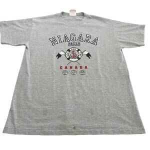 Vintage 90s Niagara Falls Canada Striped T-Shirt, Size Large, Made in Canada